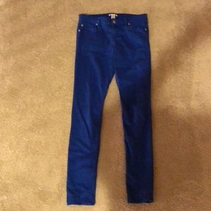 Velvet blue skinny jeans
